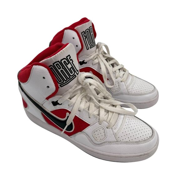 Nike Other - Nike Son of Force Mid Shoes Sneakers White Red Black 616281-105 (2015) Mens 9